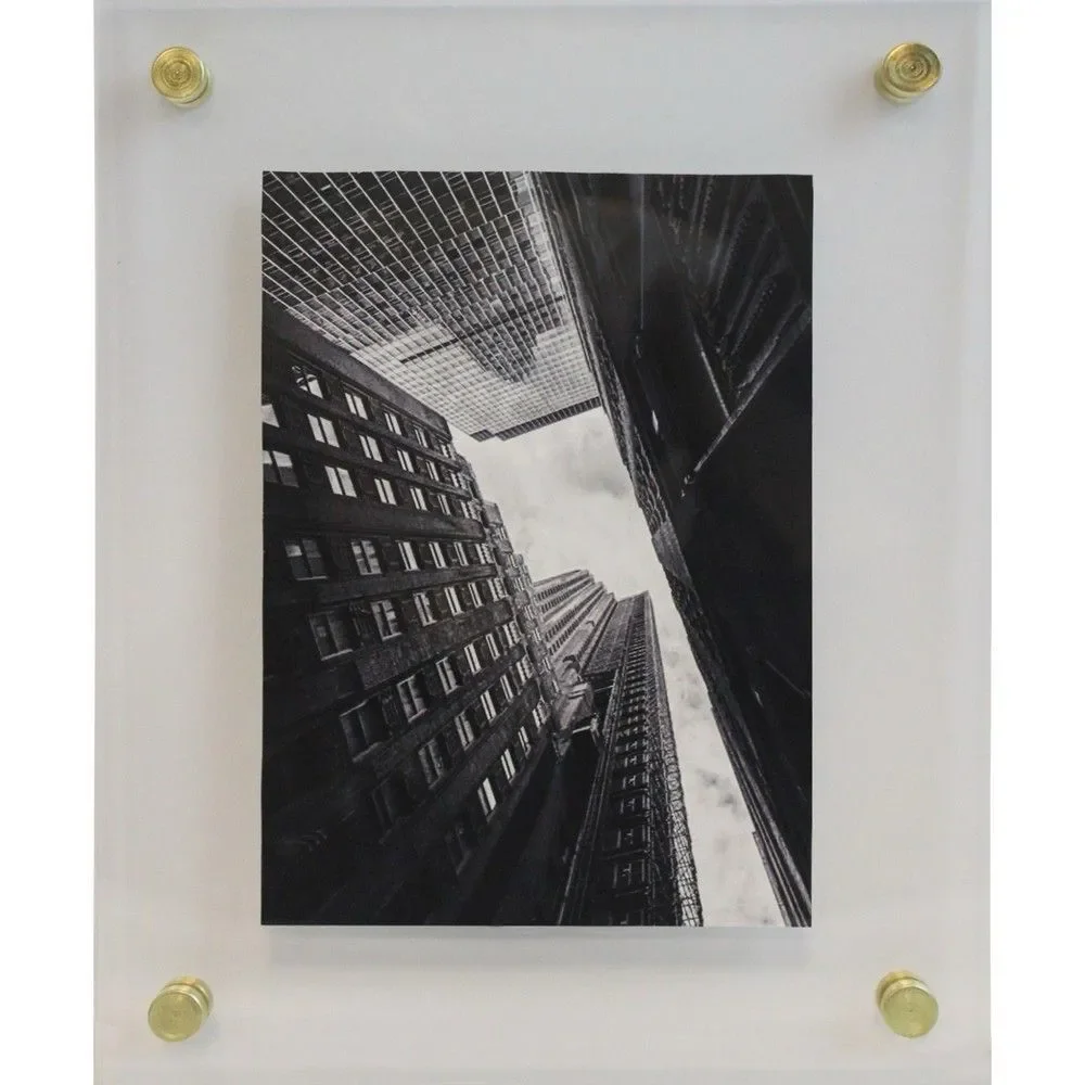 Threshold 11x14 Acrylic Frame Clear Wall Mount Brass Hardware Modern READ